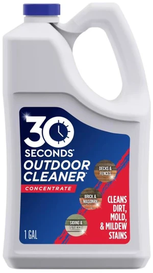 30 SECONDS Outdoor Cleaner, 1 Gallon Concentrate for Concrete Surfaces, Cleans Algae, Mold, Mildew Stains 30 SECONDS Outdoor Cleaner, 1 Gallon Concentrate for Concrete Surfaces, Cleans Algae, Mold, Mildew Stains