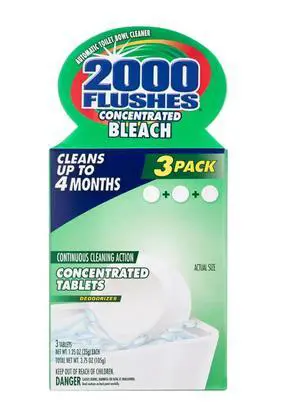 2000 Flushes Concentrated Bleach Automatic Toilet Bowl Cleaner, 3.5 oz (3 Pack) 2000 Flushes Concentrated Bleach Automatic Toilet Bowl Cleaner, 3.5 oz (3 Pack)