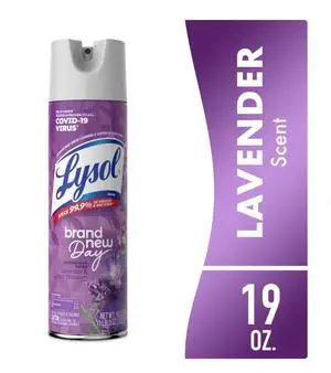 Lysol Disinfectant Spray, Sanitizing and Antibacterial Spray, Lavender & Cotton Blossom, 19 oz Lysol Disinfectant Spray, Sanitizing and Antibacterial Spray, Lavender & Cotton Blossom, 19 oz