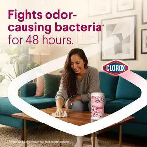Clorox Scentiva Disinfecting Wipes, Cherry Blossom and Peach, 75 Count Clorox Scentiva Disinfecting Wipes, Cherry Blossom and Peach, 75 Count