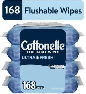 Cottonelle Ultra Fresh Flushable Wet Wipes, 4 Flip-Top Packs Cottonelle Ultra Fresh Flushable Wet Wipes, 4 Flip-Top Packs