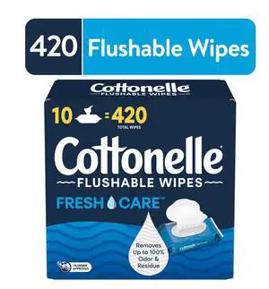 Cottonelle Fresh Care Flushable Wet Wipes, 10 Flip-Top Packs Cottonelle Fresh Care Flushable Wet Wipes, 10 Flip-Top Packs