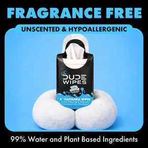 LiL' DUDE Pocket Packs Flushable Wipes, Extra Large Fragrance Free Wet Wipes, 8 Count, 6 Pack LiL' DUDE Pocket Packs Flushable Wipes, Extra Large Fragrance Free Wet Wipes, 8 Count, 6 Pack