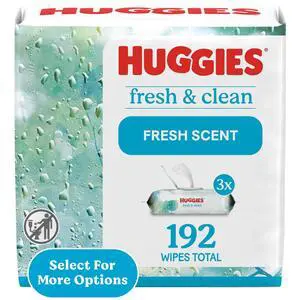 Huggies Simply Clean Fresh Scent Wipes, 3 Flip-Top Packs, 192 Total Ct Huggies Simply Clean Fresh Scent Wipes, 3 Flip-Top Packs, 192 Total Ct