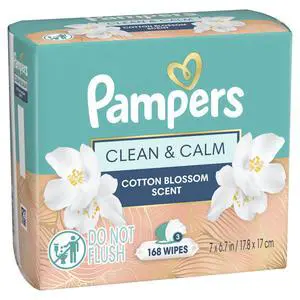 Pampers Wipes, Clean & Calm, Cotton Blossom Scent, 168 Wipes Total (3X Pop-Top Packs) Pampers Wipes, Clean & Calm, Cotton Blossom Scent, 168 Wipes Total (3X Pop-Top Packs)