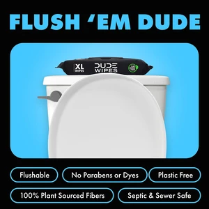 DUDE Wipes Flushable Wipes, XL Wet Wipes for At Home Use, Unscented, 48 Count, 6 Pack DUDE Wipes Flushable Wipes, XL Wet Wipes for At Home Use, Unscented, 48 Count, 6 Pack