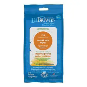 Dr. Brown's Nose and Face Healthy Wipes, Safe Cleaning and Moisturizing for Babies and Toddlers, Hypoallergenic for Sensitive Skin, 30 Count, 1-Pack Dr. Brown's Nose and Face Healthy Wipes, Safe Cleaning and Moisturizing for Babies and Toddlers, Hypoallergenic for Sensitive Skin, 30 Count, 1-Pack