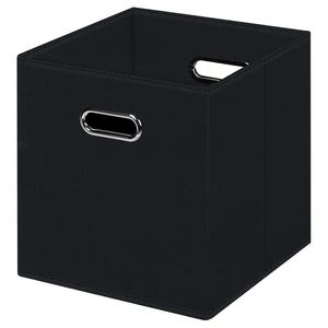 Black Foldable Fabric Storage Cubes Bins with Dual Handles for Home Organizer Black Foldable Fabric Storage Cubes Bins with Dual Handles for Home Organizer