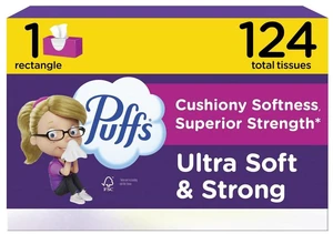 Puffs Ultra Soft Facial Tissues, 1 Rectangle Box, 124 Count, Allergies and Colds (Packaging May Vary) Puffs Ultra Soft Facial Tissues, 1 Rectangle Box, 124 Count, Allergies and Colds (Packaging May Vary)