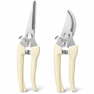 Ahoooot 2-Pack Pruning Shears, 1 Straight and 1 Curved, for Gardening, Flowers, Bonsai, and Fruits Picking Ahoooot 2-Pack Pruning Shears, 1 Straight and 1 Curved, for Gardening, Flowers, Bonsai, and Fruits Picking