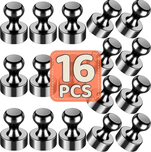 16 Pcs Small Strong Refrigerator Magnets, Whiteboard Magnets, Magnetic Push Pins for Locker, Kitchen Office 16 Pcs Small Strong Refrigerator Magnets, Whiteboard Magnets, Magnetic Push Pins for Locker, Kitchen Office
