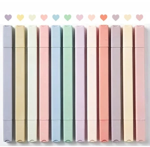 Konket 12Pcs Aesthetic Cute Bible Pastel Highlighters and Pens, No Bleed, Assorted Colors, Double-Ended Design for Office Journaling Supplies Konket 12Pcs Aesthetic Cute Bible Pastel Highlighters and Pens, No Bleed, Assorted Colors, Double-Ended Design for Office Journaling Supplies
