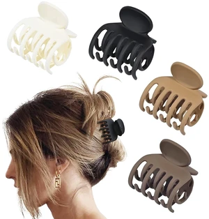 DEEKA Double Row Teeth Small Claw Hair Clips, 4 Pack, 1.6", Medium Matte Non-slip, for Thin and Short Hair Women and Girls DEEKA Double Row Teeth Small Claw Hair Clips, 4 Pack, 1.6", Medium Matte Non-slip, for Thin and Short Hair Women and Girls