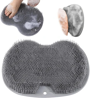 Shower Foot Scrubber and Wall-Mounted Bath Massage Pad with Non-Slip Suction Cups for Back, Improve Circulation, Soothe Achy Feet, Grey Shower Foot Scrubber and Wall-Mounted Bath Massage Pad with Non-Slip Suction Cups for Back, Improve Circulation, Soothe Achy Feet, Grey