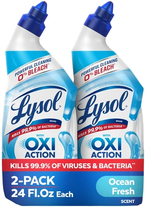 Lysol Toilet Bowl Cleaner Clinging Gel, OXI Action, 0% Bleach, 24 Oz, 2 Pack Lysol Toilet Bowl Cleaner Clinging Gel, OXI Action, 0% Bleach, 24 Oz, 2 Pack