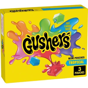 Gushers Tropical Fruit Flavored Snacks, Mini Pouches, 3ct, 1.32oz Gushers Tropical Fruit Flavored Snacks, Mini Pouches, 3ct, 1.32oz