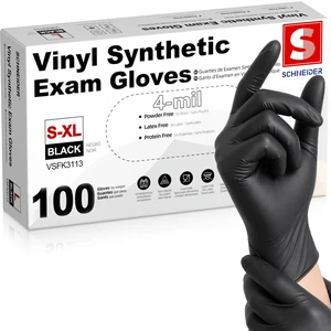 Schneider Medical Nitrile/Vinyl Blend Exam Gloves Black Disposable Schneider Medical Nitrile/Vinyl Blend Exam Gloves Black Disposable