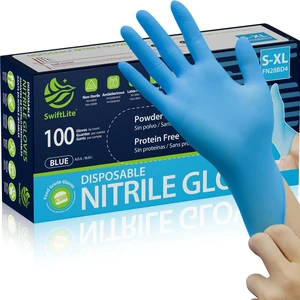 SWIFTLITE Blue Nitrile Disposable Gloves, Latex Free, Food Safe SWIFTLITE Blue Nitrile Disposable Gloves, Latex Free, Food Safe