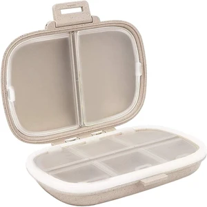 Holii 8 Compartments Travel Pill Organizer, Portable Pill Case, Daily Pill Box for Pocket Purse (Khaki) Holii 8 Compartments Travel Pill Organizer, Portable Pill Case, Daily Pill Box for Pocket Purse (Khaki)
