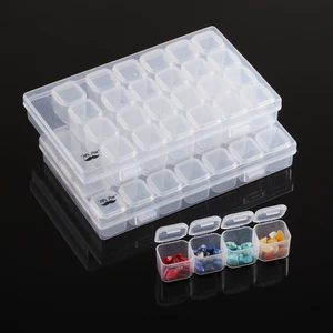 Mr. Pen Bead Storage Containers 28 Grids 2 Pack Clear White Mr. Pen Bead Storage Containers 28 Grids 2 Pack Clear White