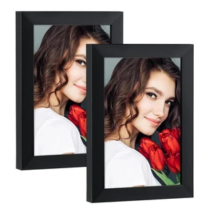 LBECUA 4x6 Picture Frame Set of 2, Black, Wooden LBECUA 4x6 Picture Frame Set of 2, Black, Wooden