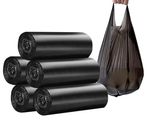 4 Gallon Bathroom Trash Bags with Handles, 5 Rolls 100 Counts, Black for Office and Bathroom Wastebasket 4 Gallon Bathroom Trash Bags with Handles, 5 Rolls 100 Counts, Black for Office and Bathroom Wastebasket