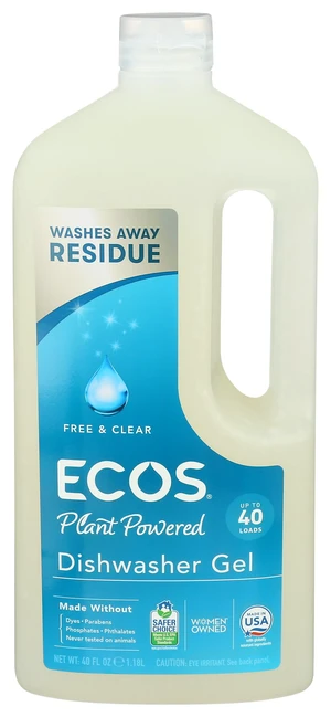 ECOS Free and Clear Automatic Dishwasher Gel, 40 fl oz ECOS Free and Clear Automatic Dishwasher Gel, 40 fl oz