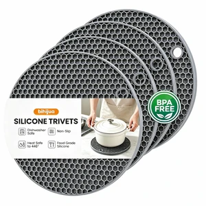 Silicone Trivets 4-Pack, Food-Grade Silicone, BPA Free Silicone Trivets 4-Pack, Food-Grade Silicone, BPA Free