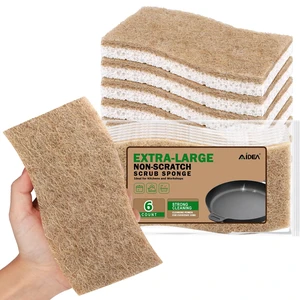 AIDEA XL Sponges 6Count, Non-Scratch Scrub Sponge for Dishes AIDEA XL Sponges 6Count, Non-Scratch Scrub Sponge for Dishes