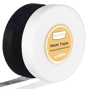 Hemming Tape 2 Rolls 3/4 Inch x 140 Yards, No-Sew Iron-On Permanent Adhesive for Dresses, Curtains & Fabric Projects, White/Black Hemming Tape 2 Rolls 3/4 Inch x 140 Yards, No-Sew Iron-On Permanent Adhesive for Dresses, Curtains & Fabric Projects, White/Black