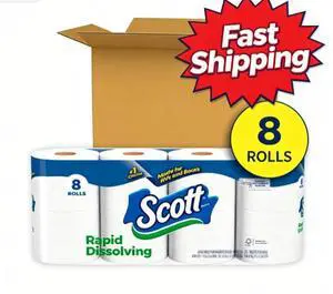 Scott Rapid-Dissolving Toilet Paper for RVs & Boats, 8 Double Rolls Scott Rapid-Dissolving Toilet Paper for RVs & Boats, 8 Double Rolls