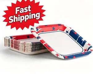 Kingsford 10" Heavy Duty Soak Proof Americana Square Paper Plates 35ct Kingsford 10" Heavy Duty Soak Proof Americana Square Paper Plates 35ct