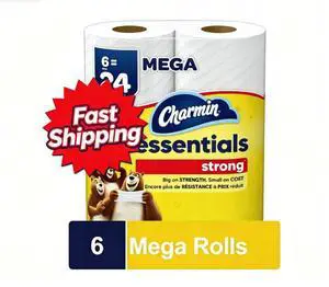 Charmin Essentials Strong Toilet Paper 6 Mega Rolls, 429 Sheets Per Roll Charmin Essentials Strong Toilet Paper 6 Mega Rolls, 429 Sheets Per Roll