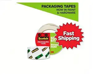 Scotch Sure Start Packaging Tape, Clear, 1.88 in. x 54.6 yd., 1 Roll Scotch Sure Start Packaging Tape, Clear, 1.88 in. x 54.6 yd., 1 Roll