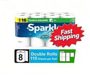 Sparkle Tear-A-Square Paper Towels, 8 Double Rolls, 110 Sheets per Roll Sparkle Tear-A-Square Paper Towels, 8 Double Rolls, 110 Sheets per Roll