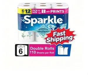 Sparkle Pick-A-Size Paper Towels, Multi-Color, 6 Double Rolls, 110 Sheets per Roll Sparkle Pick-A-Size Paper Towels, Multi-Color, 6 Double Rolls, 110 Sheets per Roll