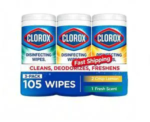 Clorox Disinfecting Cleaning Wipes Variety Pack, Bleach Free, Fresh Scent and Crisp Lemon, 35 Count Each, Pack of 3 Clorox Disinfecting Cleaning Wipes Variety Pack, Bleach Free, Fresh Scent and Crisp Lemon, 35 Count Each, Pack of 3