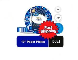 Great Value Ultra Paper Plates, 10 in, 50 Count Great Value Ultra Paper Plates, 10 in, 50 Count