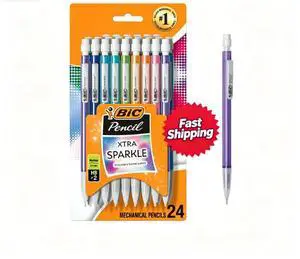 BIC Xtra Sparkle Mechanical Pencils, No. 2, Back to School Supplies, 0.7 mm, 24-Count (Barrel Colors May Vary) BIC Xtra Sparkle Mechanical Pencils, No. 2, Back to School Supplies, 0.7 mm, 24-Count (Barrel Colors May Vary)