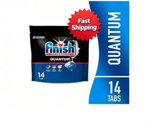 Finish Quantum Dishwasher Pods, No Pre-Rinse Dishwasher Detergent Tabs Soap, Advanced Clean, 14 Count Finish Quantum Dishwasher Pods, No Pre-Rinse Dishwasher Detergent Tabs Soap, Advanced Clean, 14 Count