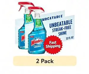 (2 pack) Windex Glass, Window, and Mirror Cleaner, Original Blue, Spray Bottle, 32 fl oz. (2 pack) Windex Glass, Window, and Mirror Cleaner, Original Blue, Spray Bottle, 32 fl oz.