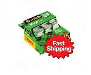 Scotch Magic Tape Dispenser, Clear, ¾ in. x 325 in., 3 Dispensers Scotch Magic Tape Dispenser, Clear, ¾ in. x 325 in., 3 Dispensers