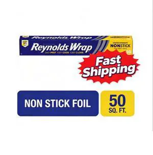 Reynolds Wrap Non-Stick Aluminum Foil Roll, 12 inches Wide, 50 Sq. Ft. Reynolds Wrap Non-Stick Aluminum Foil Roll, 12 inches Wide, 50 Sq. Ft.