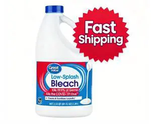 Great Value Low-Splash Bleach, 81 fl oz Great Value Low-Splash Bleach, 81 fl oz