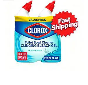 Clorox Toilet Bowl Cleaner Clinging Bleach Gel, Ocean Mist, 24 fl oz, 2 Pack Clorox Toilet Bowl Cleaner Clinging Bleach Gel, Ocean Mist, 24 fl oz, 2 Pack