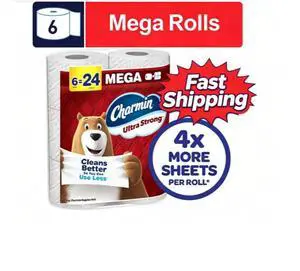 Charmin Ultra Strong Toilet Paper 6 Mega Rolls, 220 Sheets Per Roll Charmin Ultra Strong Toilet Paper 6 Mega Rolls, 220 Sheets Per Roll
