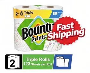 Bounty Paper Towels Select-A-Size Print, 2 Triple Rolls, 123 Sheets per Roll Bounty Paper Towels Select-A-Size Print, 2 Triple Rolls, 123 Sheets per Roll