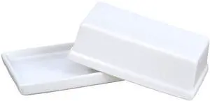 Mainstays Stoneware Butter Dish with Lid, Ceramic Butter Holder for Kitchen Countertop Storage, White Mainstays Stoneware Butter Dish with Lid, Ceramic Butter Holder for Kitchen Countertop Storage, White