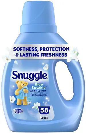 Snuggle Liquid Fabric Softener, Cuddle-Up Fresh Blue Sparkle, 39.4 oz, 58 Loads Snuggle Liquid Fabric Softener, Cuddle-Up Fresh Blue Sparkle, 39.4 oz, 58 Loads