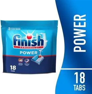 Finish Power Dishwasher Pods, No Pre-Rinse Dishwasher Detergent Tabs Soap, Deep Clean, 18 Count Finish Power Dishwasher Pods, No Pre-Rinse Dishwasher Detergent Tabs Soap, Deep Clean, 18 Count